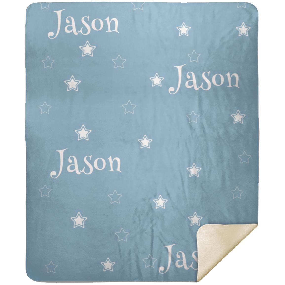 Personalized Blanket for Kids | Blue Stars