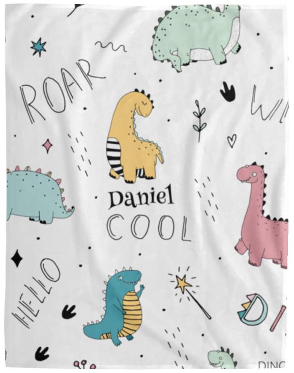 Personalized Name | Dino Blanket