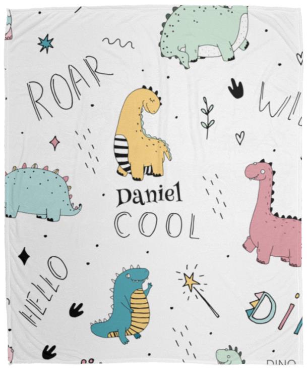 Personalized Name | Dino Blanket