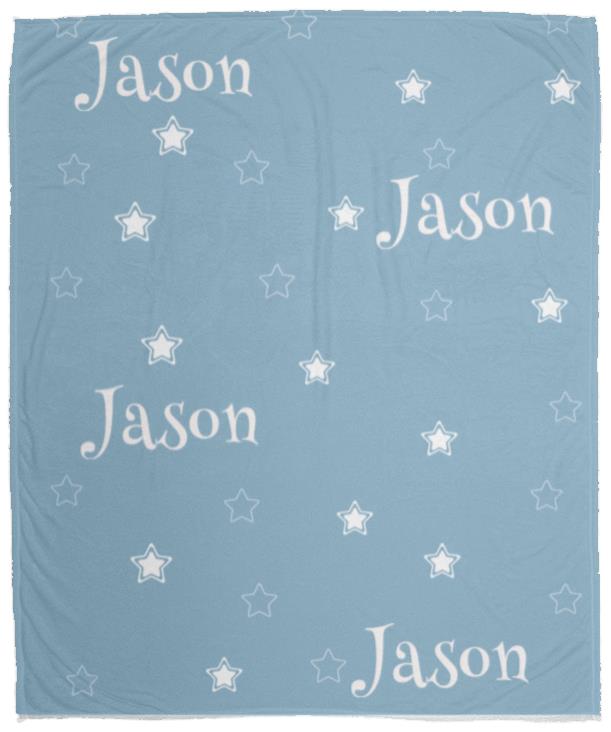 Personalized Blanket for Kids | Blue Stars