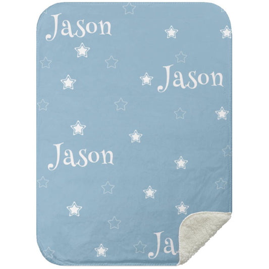 Personalized Blanket for Kids | Blue Stars