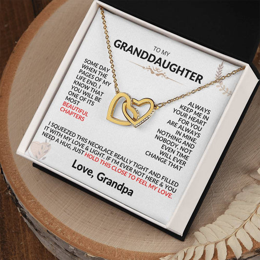 To My Granddaughter from Grandpa | Interlocking Hearts necklace