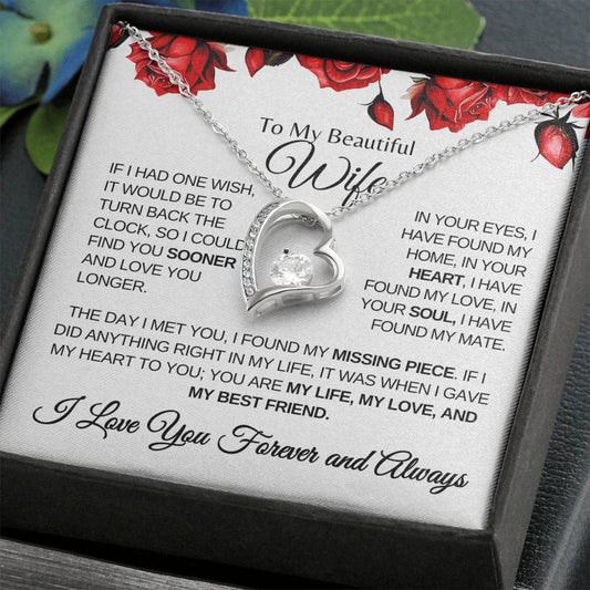 To My Beautiful Wife | Heart Necklace